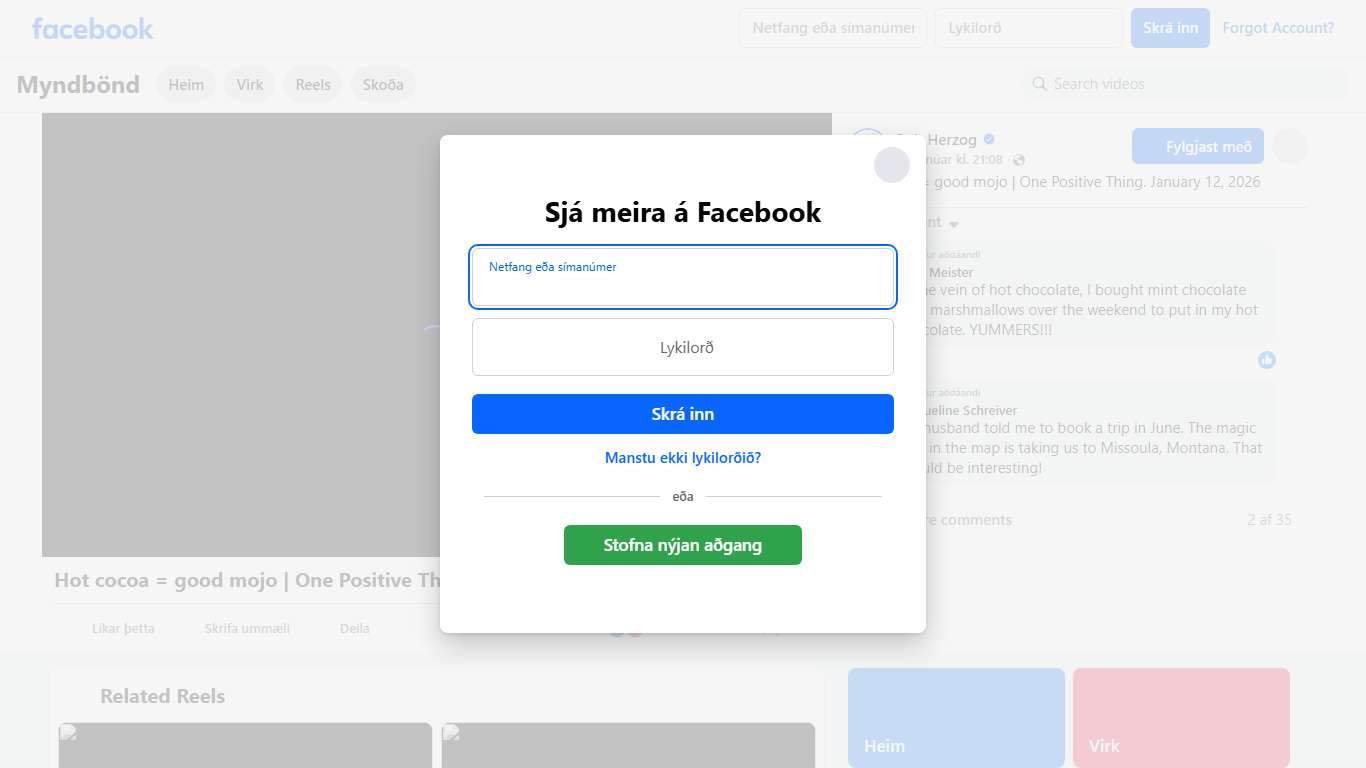 Hot cocoa = good mojo One Positive Thing. January 12, 2026 Bob Herzog Facebook